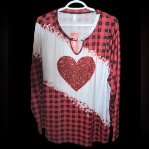 ❤️ ROSEGAL Heart Top Shirt Sz 3X NWT